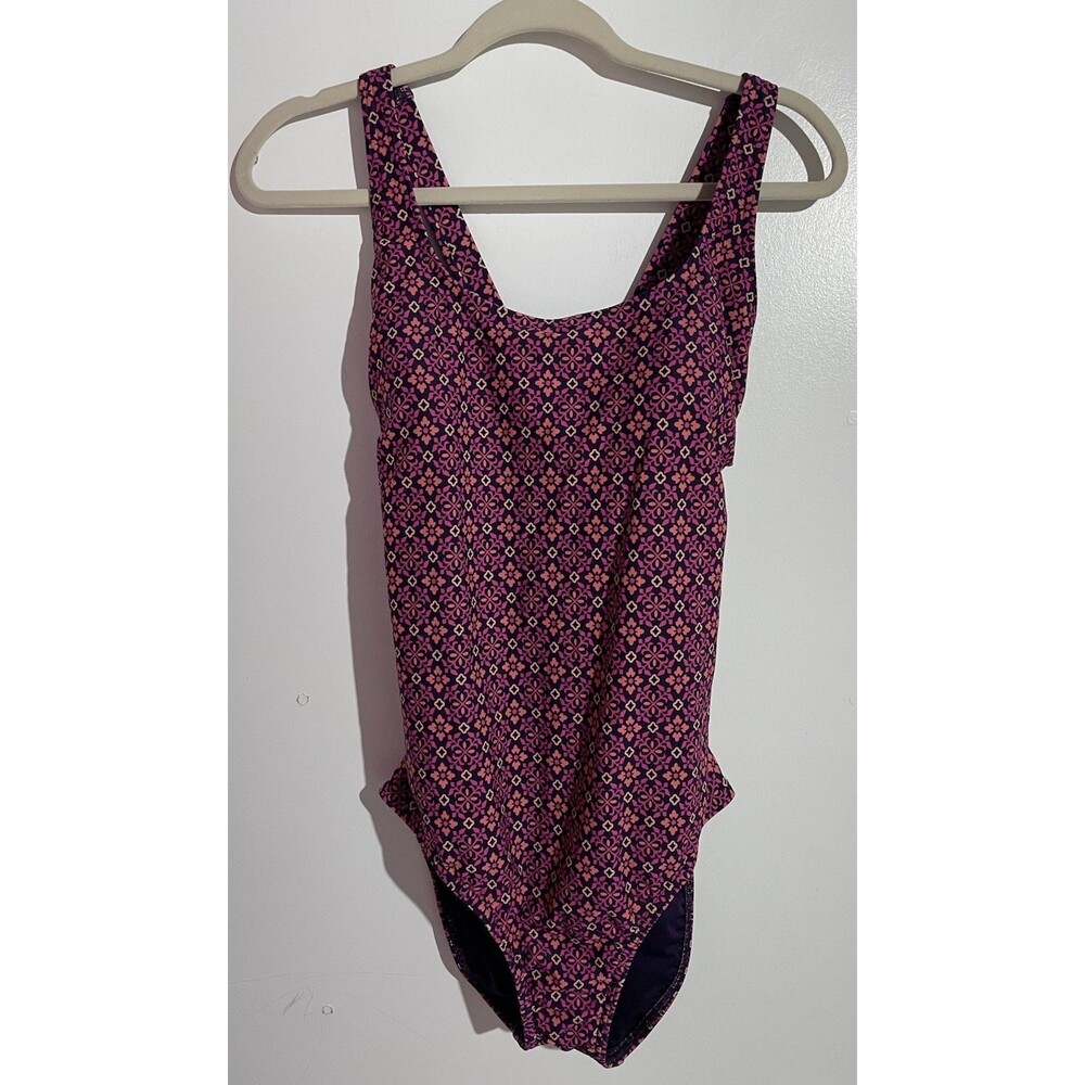 Lands End One Piece Swimsuit 14 Pink Beach Resort Cruise Slimming Pool Tanning